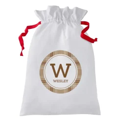 Plaid Initial and Name Oversized Gift Bag