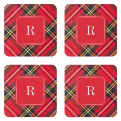 Plaid Initial Coaster