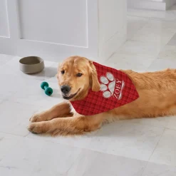 Plaid Paw Print Bandana