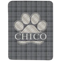 Plaid Paw Print Blanket
