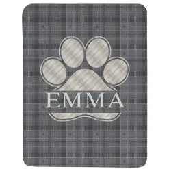Plaid Paw Print Blanket