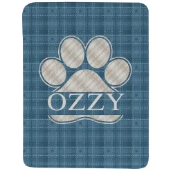 Plaid Paw Print Blanket