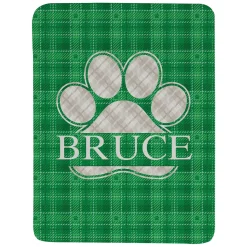 Plaid Paw Print Blanket
