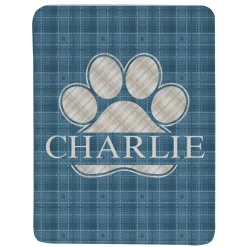 Plaid Paw Print Blanket