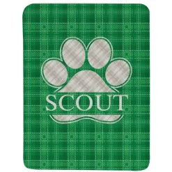 Plaid Paw Print Blanket