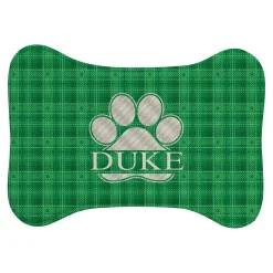 Plaid Paw Print Feeding Mat