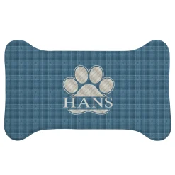 Plaid Paw Print Feeding Mat