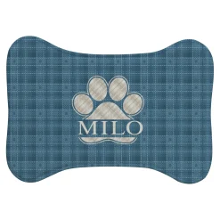 Plaid Paw Print Feeding Mat
