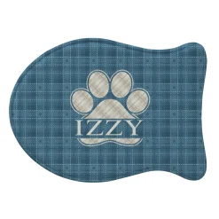 Plaid Paw Print Feeding Mat