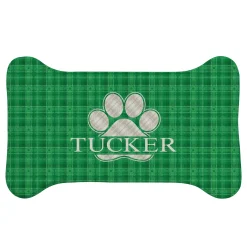 Plaid Paw Print Feeding Mat