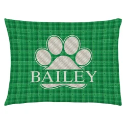 Plaid Paw Print Pet Bed