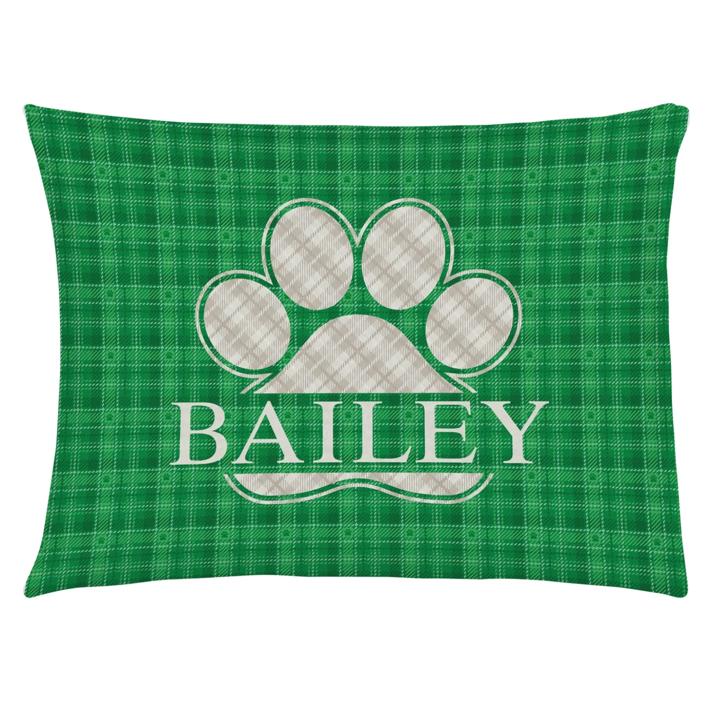 Plaid Paw Print Pet Bed