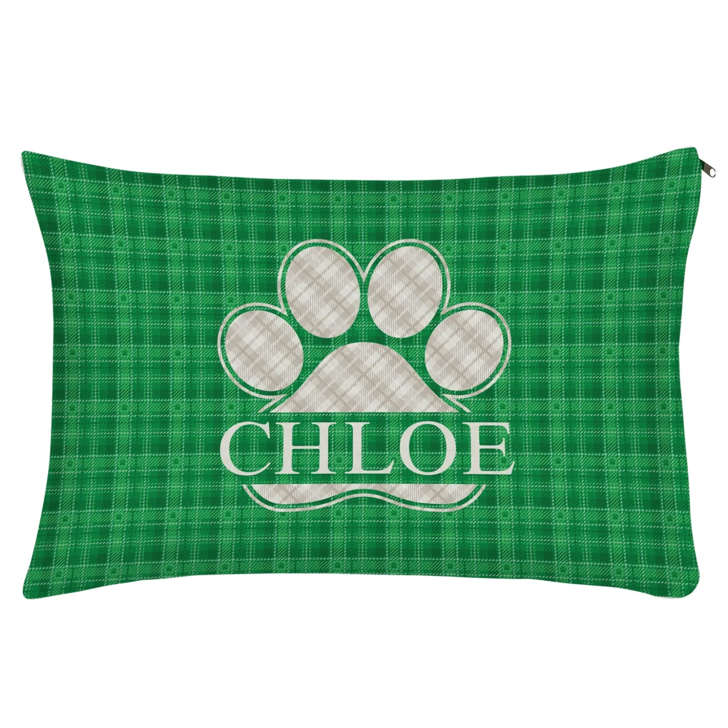 Plaid Paw Print Pet Bed