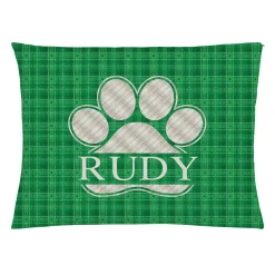 Plaid Paw Print Pet Bed