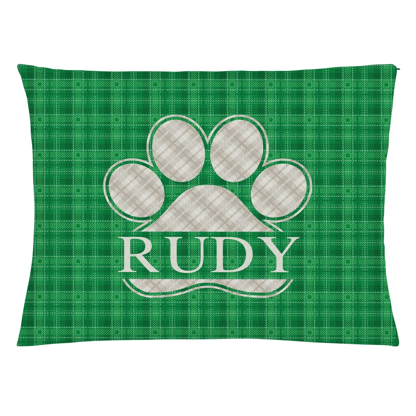 Plaid Paw Print Pet Bed