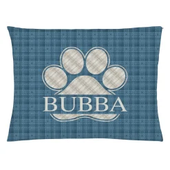 Plaid Paw Print Pet Bed