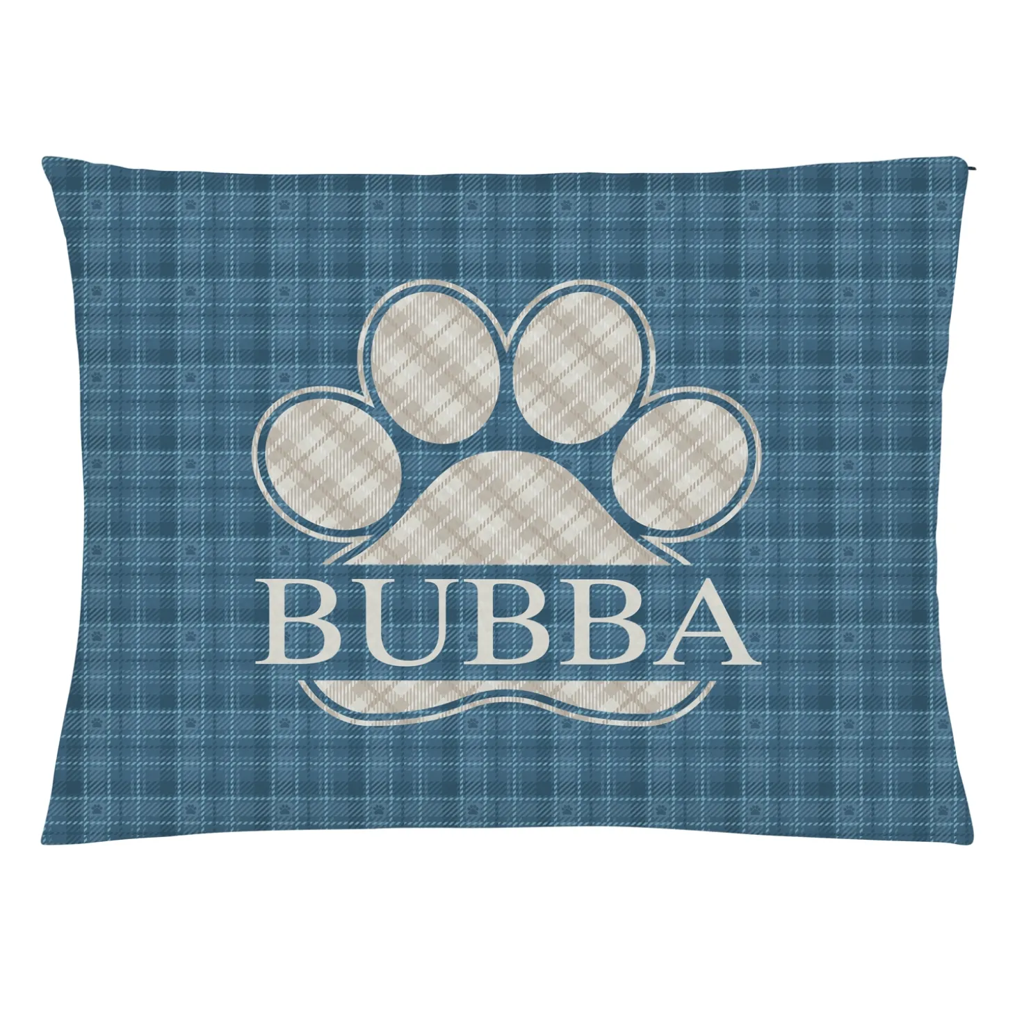 Plaid Paw Print Pet Bed