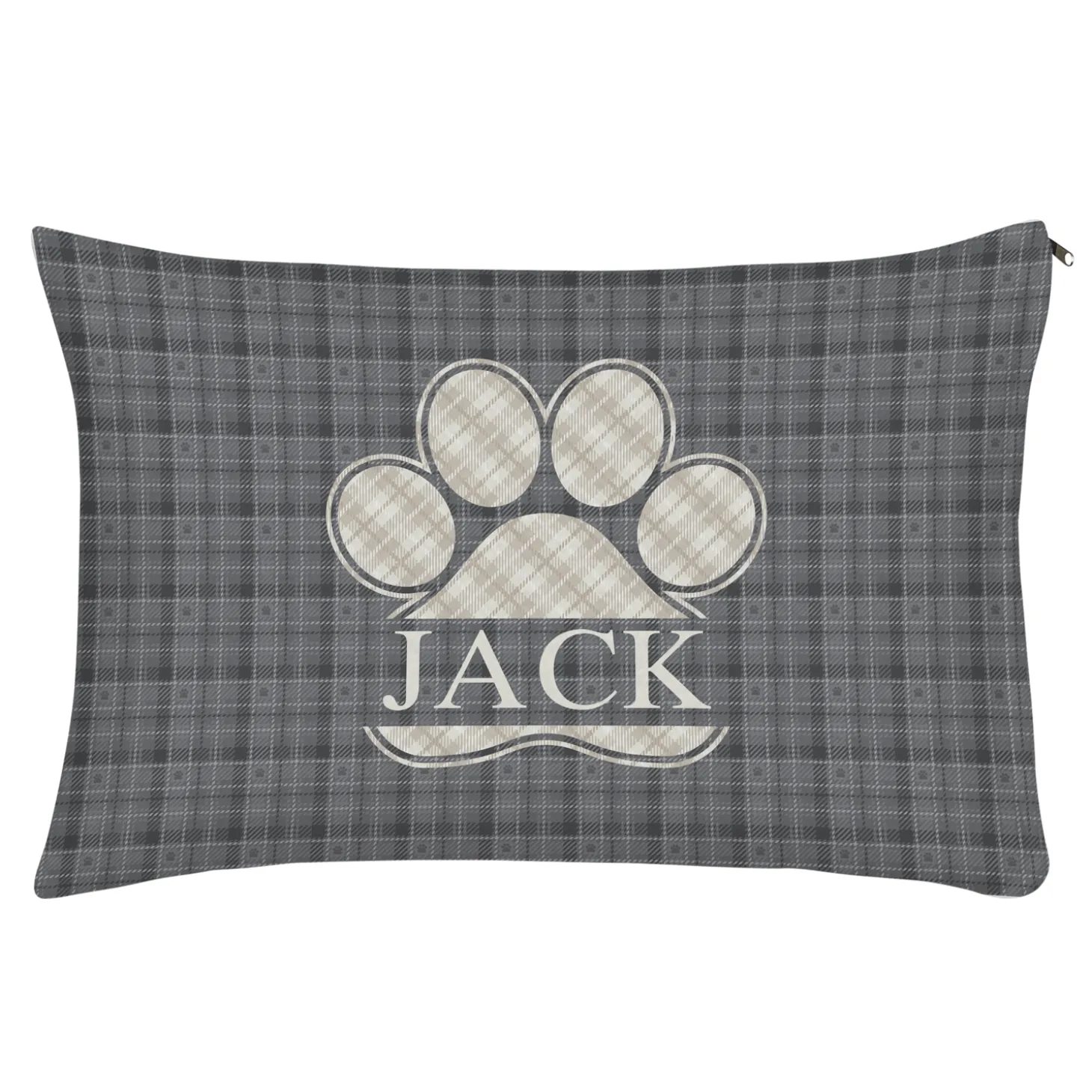 Plaid Paw Print Pet Bed