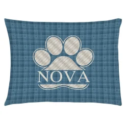 Plaid Paw Print Pet Bed