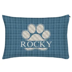 Plaid Paw Print Pet Bed