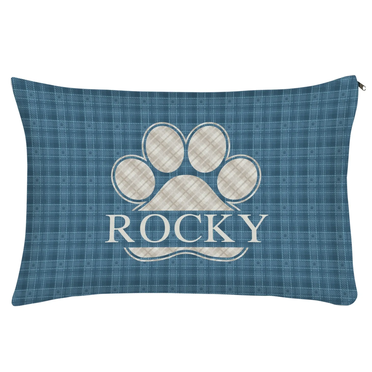 Plaid Paw Print Pet Bed