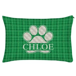 Plaid Paw Print Pet Bed