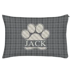 Plaid Paw Print Pet Bed