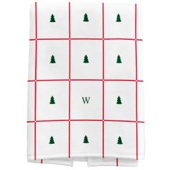 Plaid Trees Initial Kitchen Towel
