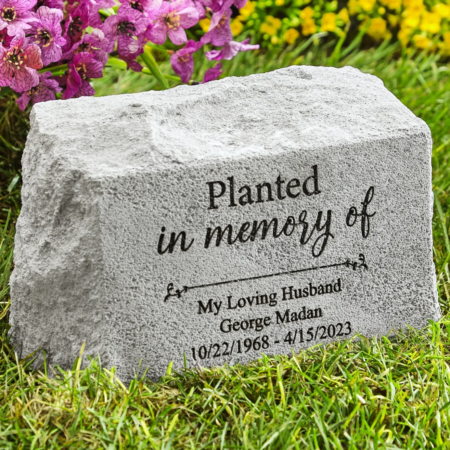 Planted In Memory Cast Stone Urn