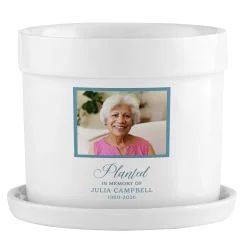 Planted in Memory Of.. Memorial Photo Planter with Tray