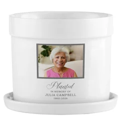 Planted in Memory Of.. Memorial Photo Planter with Tray