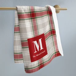 Pleasantly Plaid Initial Kitchen Towel