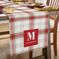Pleasantly Plaid Initial Table Runner