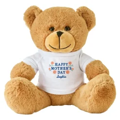 Plush Teddy Bear Gram Happy Mother's Day Floral T-Shirt