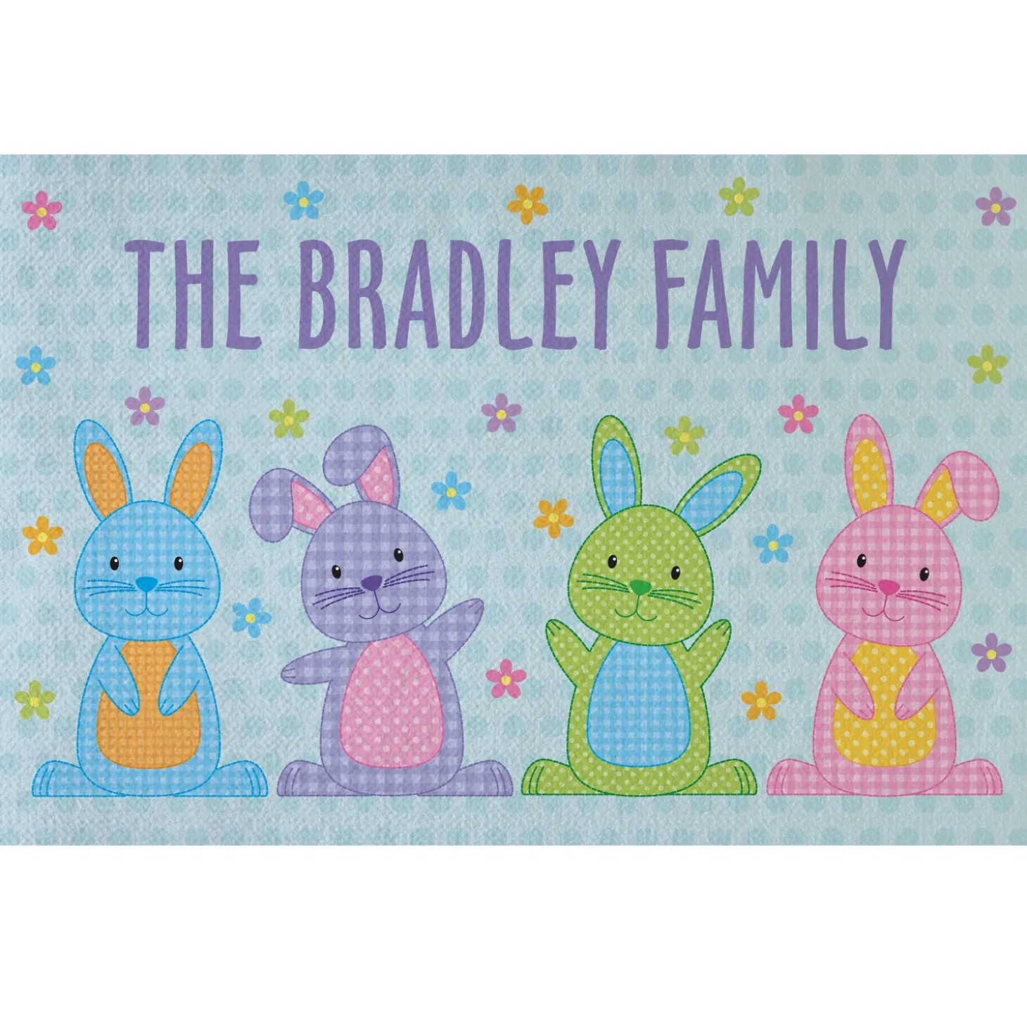 Polka Dot Bunnies Doormat