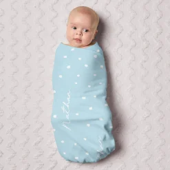 Polka Dot Name Baby Swaddle Blanket