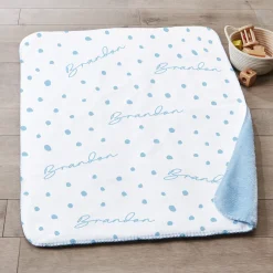 Polka Dot Name Sherpa Baby Blanket