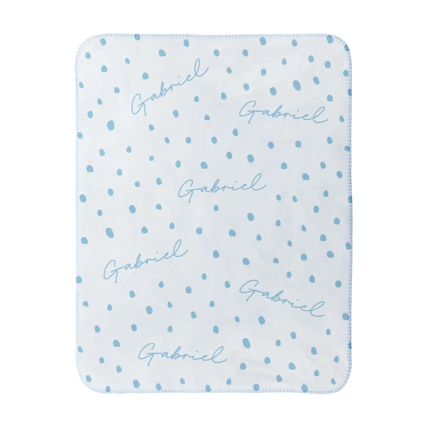 Polka Dot Name Sherpa Baby Blanket