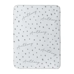 Polka Dot Name Sherpa Baby Blanket