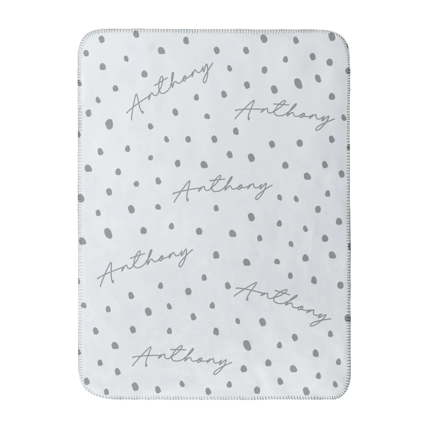 Polka Dot Name Sherpa Baby Blanket