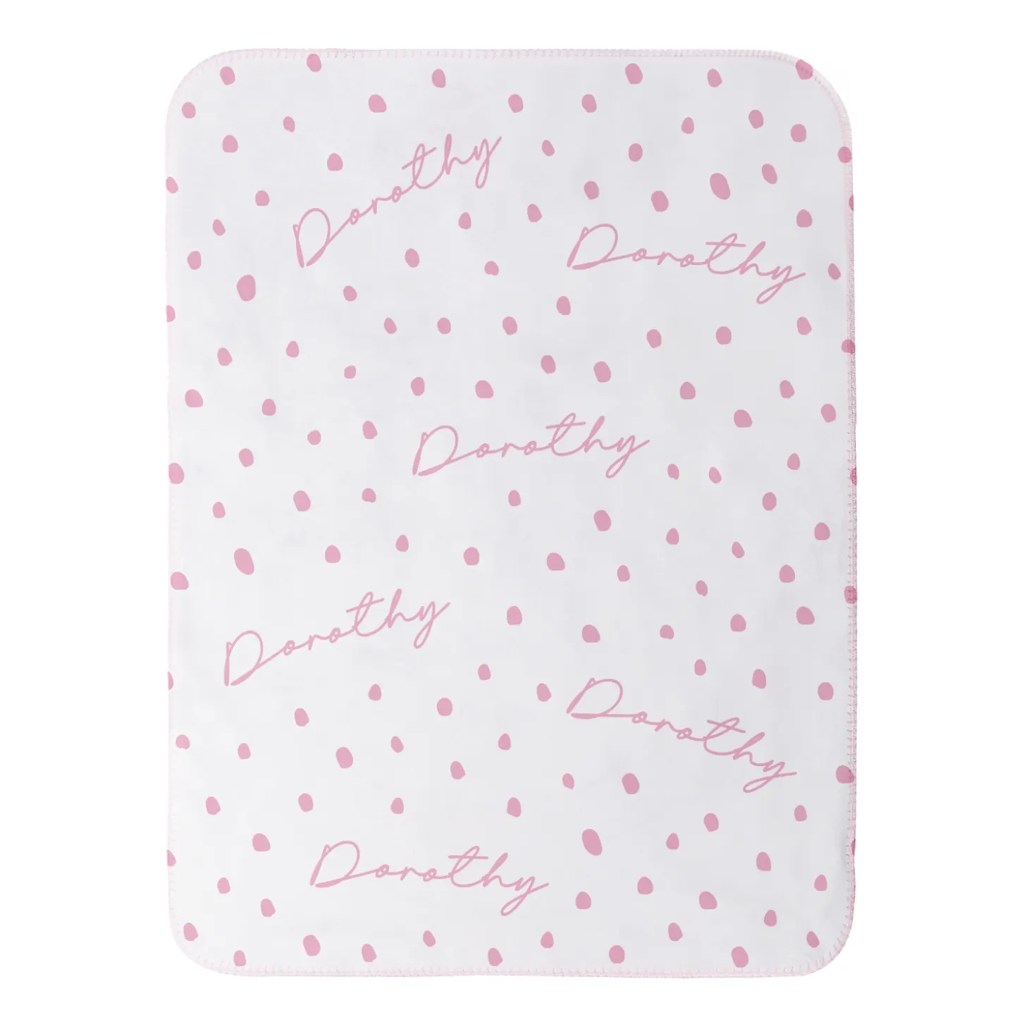 Polka Dot Name Sherpa Baby Blanket