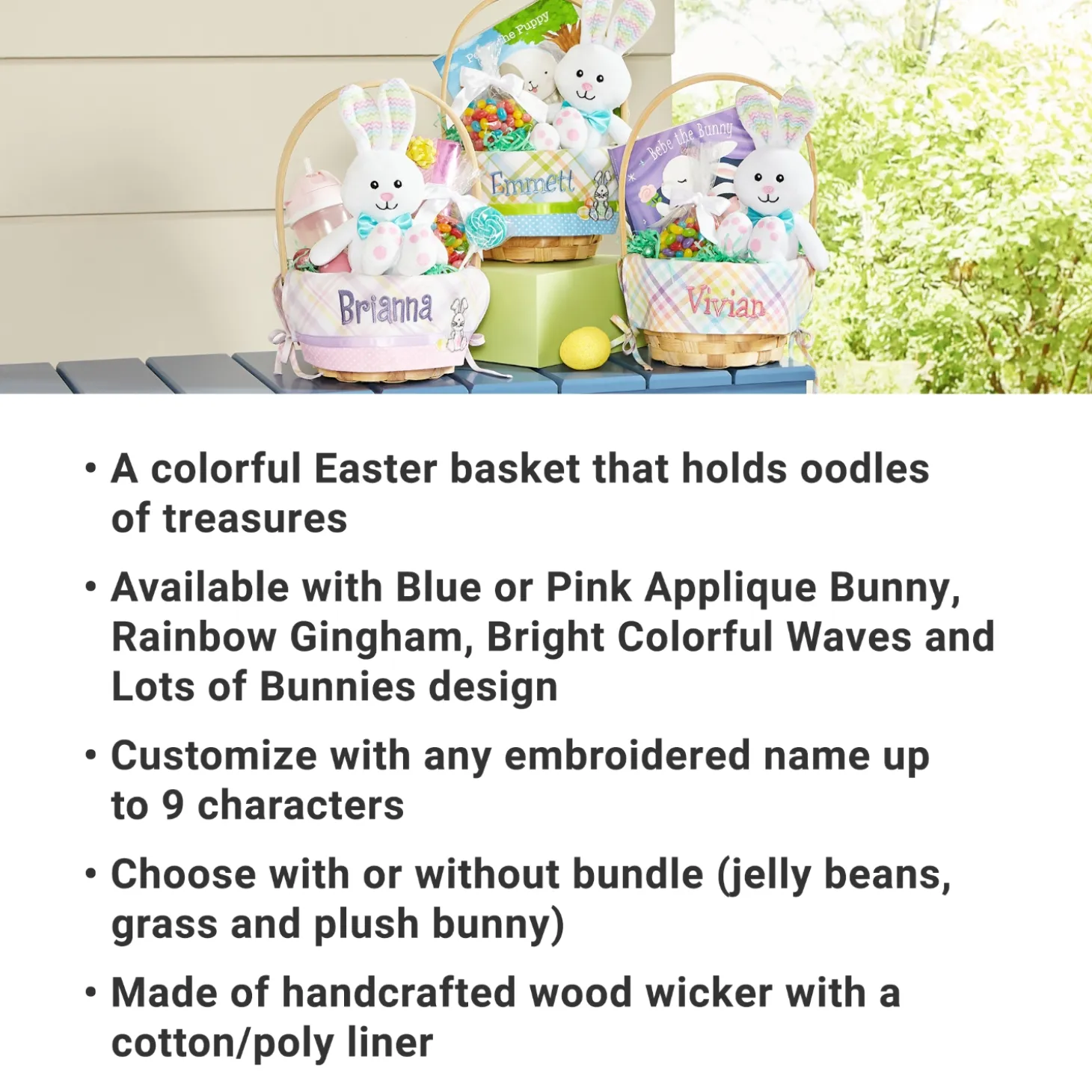 Premium Embroidered 8” Easter Basket
