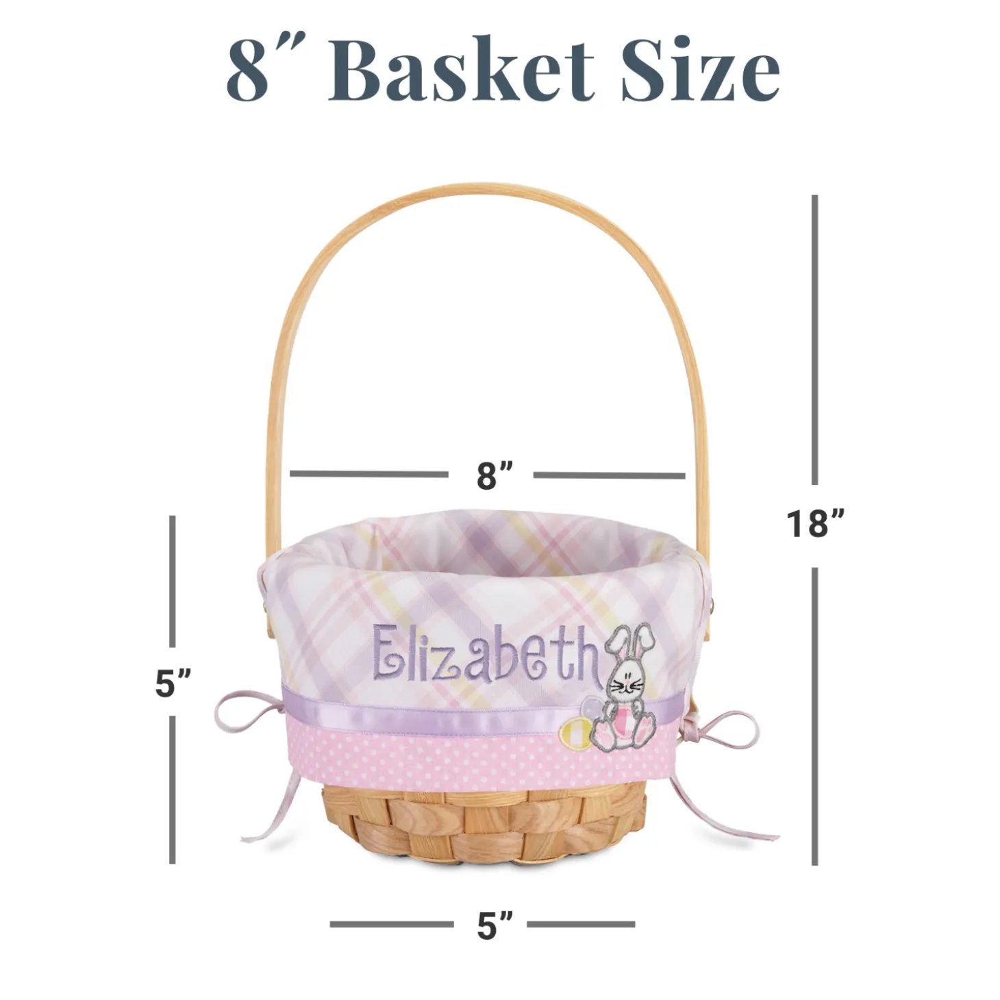 Premium Embroidered 8” Easter Basket