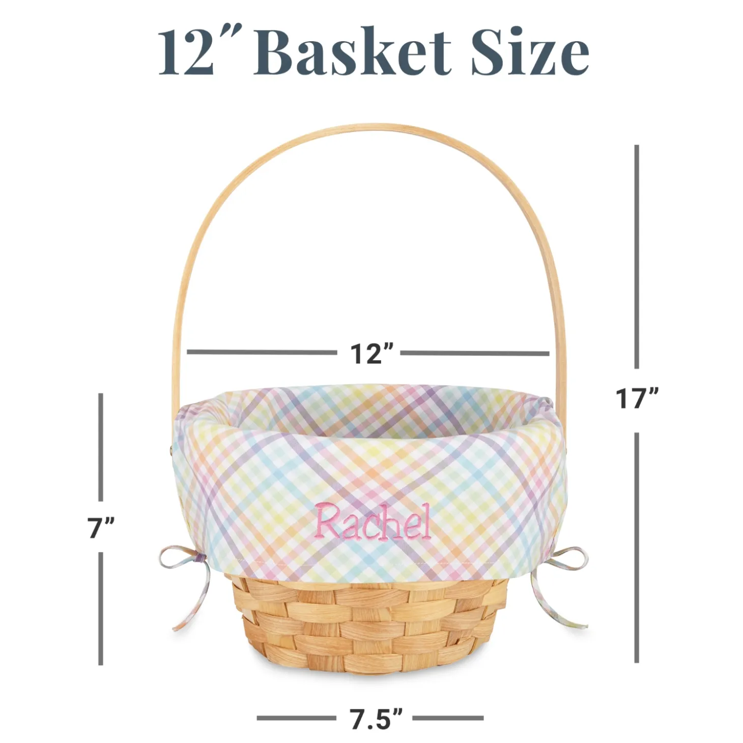 Premium Embroidered 12” Easter Basket