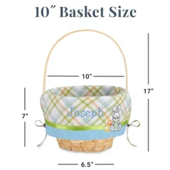 Premium Embroidered 10” Easter Basket
