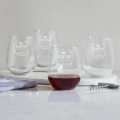 Premium Wines Engraved Stemless Wine Glass