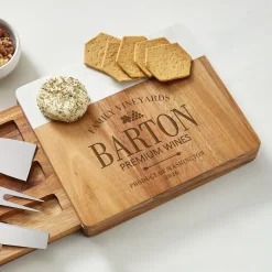 Premium Wines Marble Wood Cheese Board
