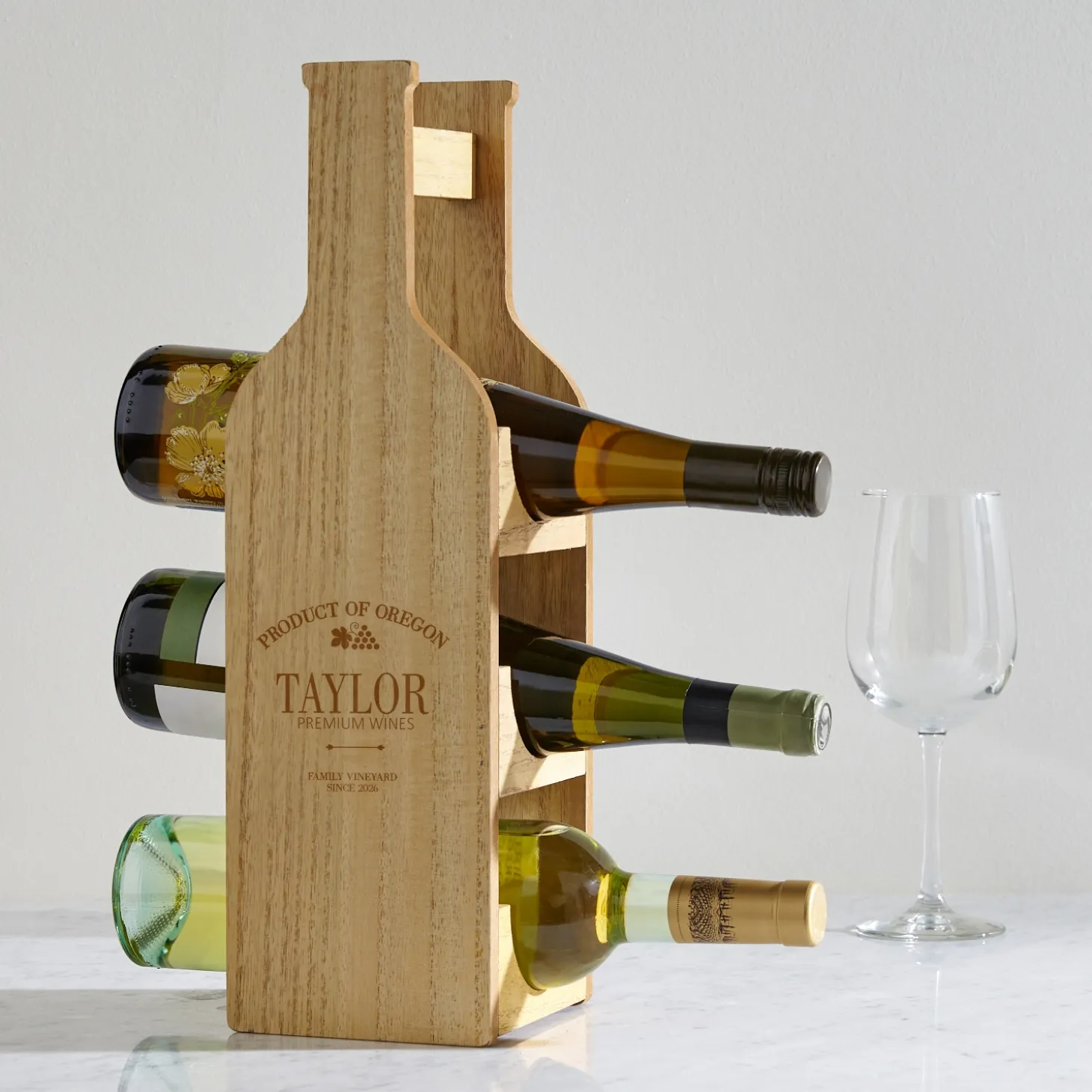 Premium Wines Wood Wine Bottle Display