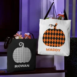 Preppy Print Pumpkin Tote Bag
