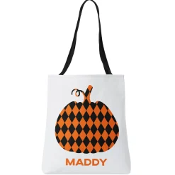 Preppy Print Pumpkin Tote Bag